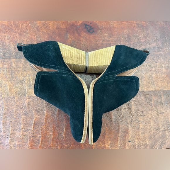 Jeffrey Campbell Rosalee Black Suede Ankle Stacked Heel Boho Cabin Booties 8.5 - Picture 10 of 12